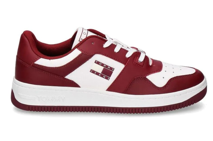 Herren Tommy Hilfiger Sneakers | Tommy Hilfiger Herren- Sneaker Basket Premium- Rouge/ Weiss