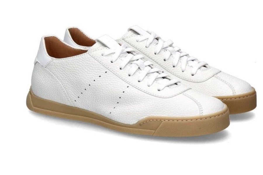 Herren Santoni Sneakers | Santoni Sneaker Leahter White (41U00Bd)