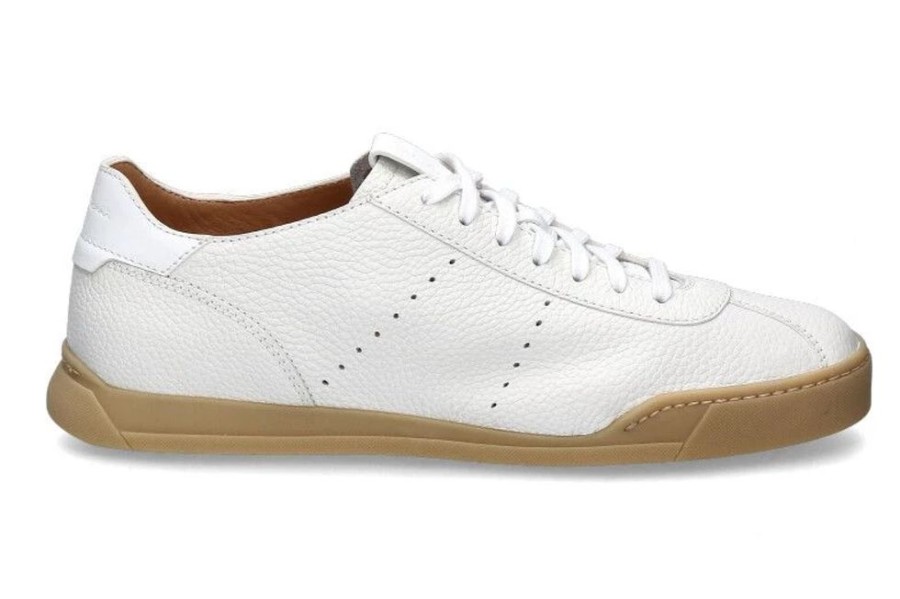 Herren Santoni Sneakers | Santoni Sneaker Leahter White (41U00Bd)