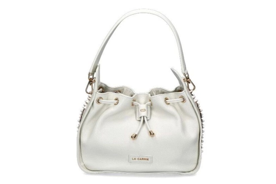 Damen La Carrie Taschen | La Carrie Beuteltasche Tumbled Leather White