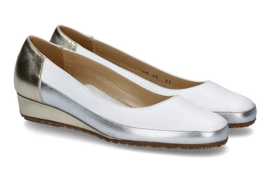 Damen Bagnoli Slipper | Bagnoli Slipper Nappa Bianco Silver Oro (37U00Bd)