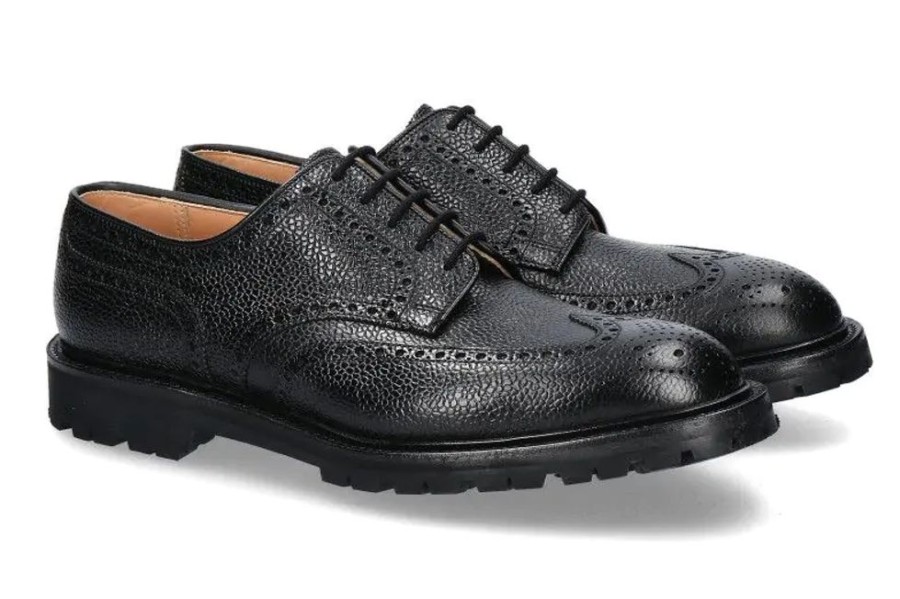 Herren Crockett & Jones Schnurer | Crockett & Jones Derby Pembroke Scotch Grain- Schwarz