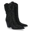 Damen Exu00e9 Stiefel | Exu00E9 Cowboy Boots Glitter T6153- Black