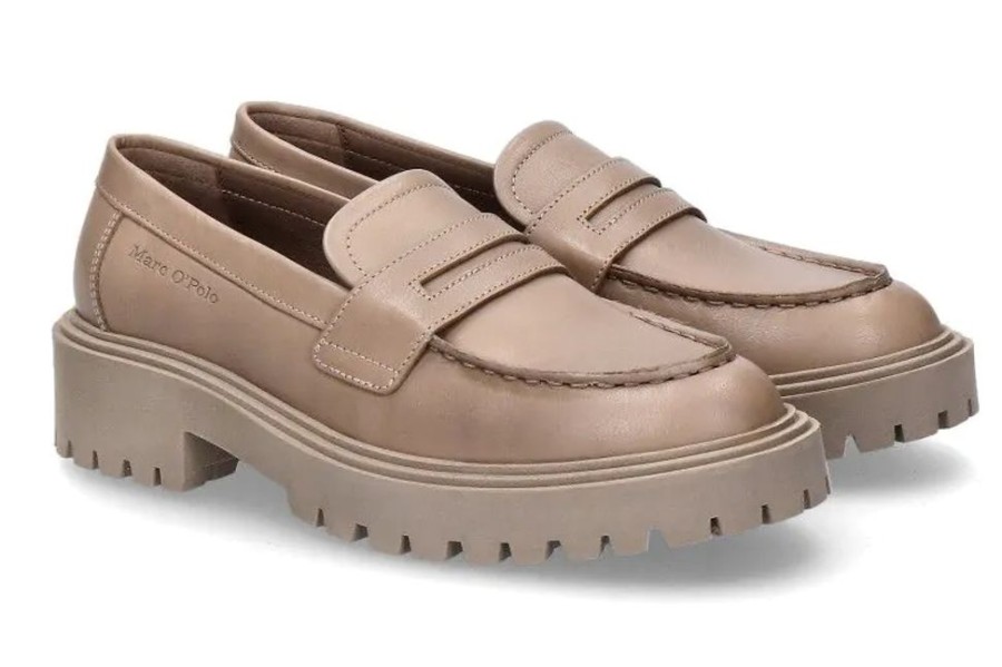 Damen Marc O'Polo Schnurschuhe | Marc O' Polo Loafer Taupe