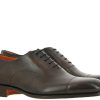 Herren Santoni Schnurer | Santoni Schnu00Fcrer Leather Dark Brown