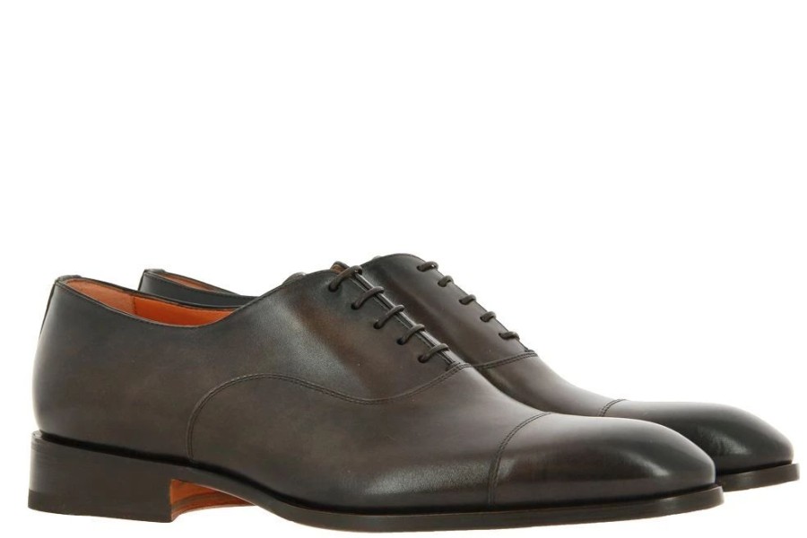 Herren Santoni Schnurer | Santoni Schnu00Fcrer Leather Dark Brown