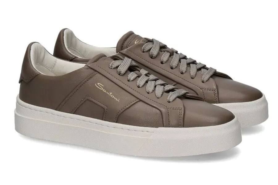 Damen Santoni Sneaker | Santoni Damen- Sneaker Double Buckle- Taupe