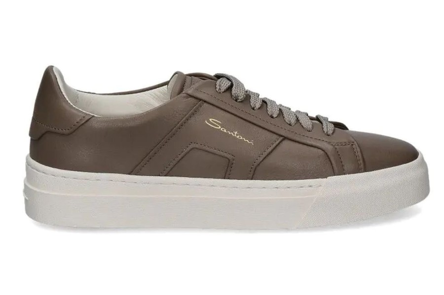 Damen Santoni Sneaker | Santoni Damen- Sneaker Double Buckle- Taupe