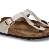 Damen Birkenstock Pantoletten | Birkenstock Zehentrenner Gizeh Pearl White Normal