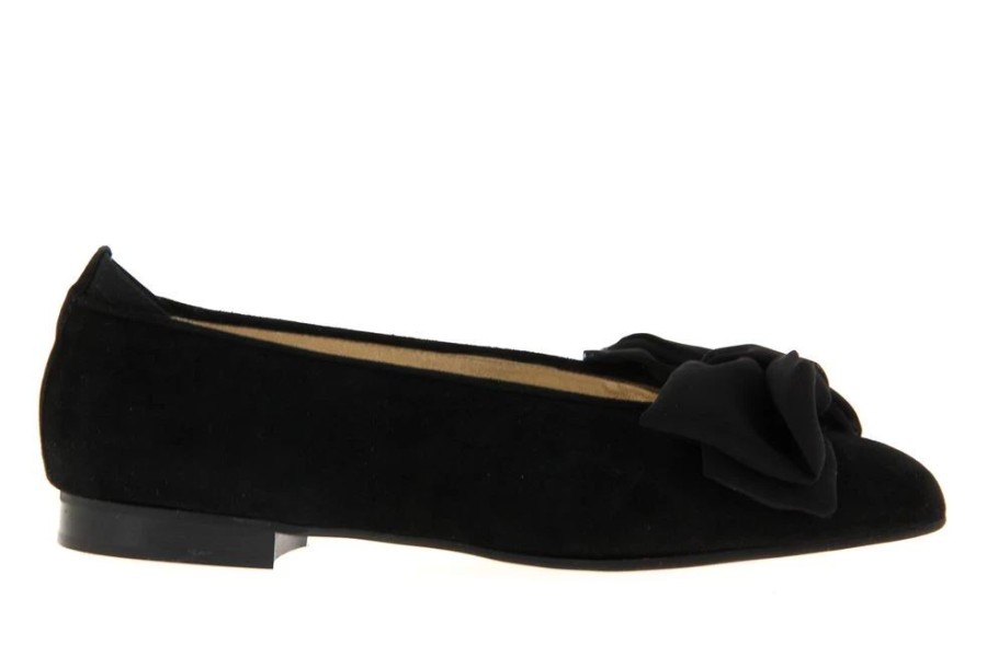 Damen ScarpaRossa Slipper | Scarparossa Ballerina Camoscio Fiocco Seta Nero (39U00Bd)