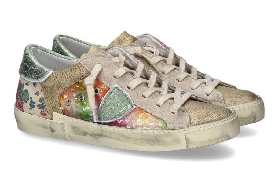 Damen Philippe Model Sneaker | Philippe Model Sneaker Paris Pailettes Fleurs Multicolor