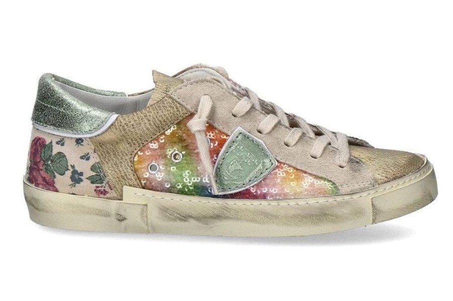 Damen Philippe Model Sneaker | Philippe Model Sneaker Paris Pailettes Fleurs Multicolor