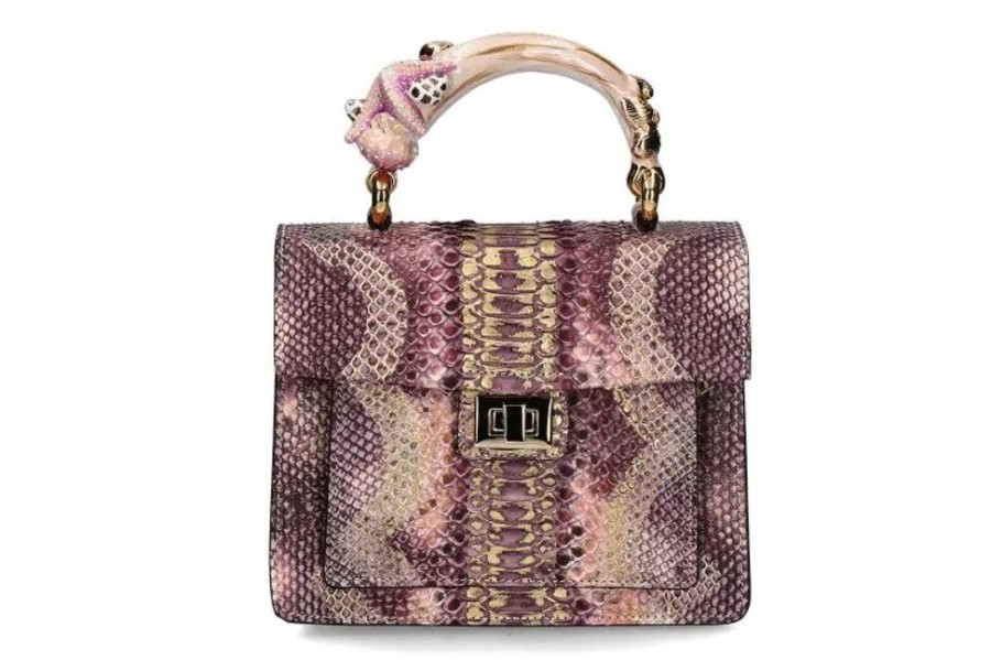 Damen Silvano Biagini Taschen | Biagini Henkeltasche Starfish Fuxia Lilac Pitone