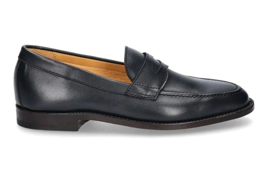 Herren Ludwig Reiter Slippers | Ludwig Reiter Loafer Penny Bookbinder Calf Navy