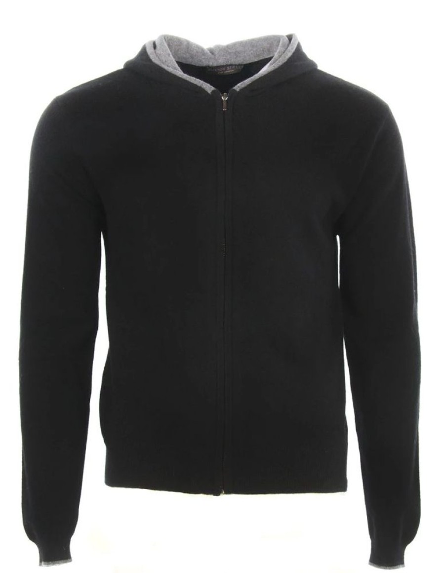 Herren Buxton Street Jacken | Buxton Street Strickjacke Cashmere Black (48)