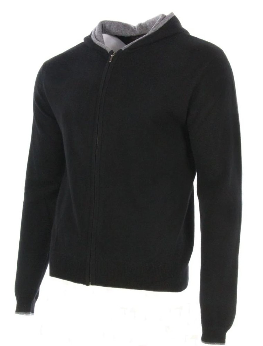 Herren Buxton Street Jacken | Buxton Street Strickjacke Cashmere Black (48)