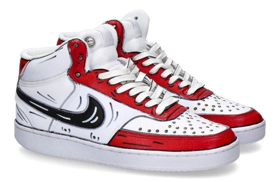 Herren Ballo Da Sola Sneakers | Nike Customized By Ballo Da Sola Mid-Cut Cartoon Rosso