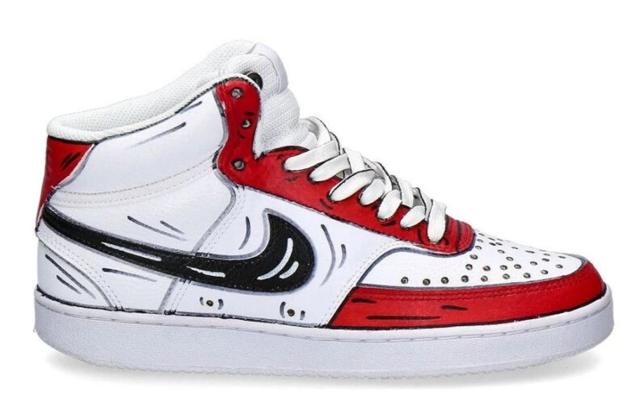 Herren Ballo Da Sola Sneakers | Nike Customized By Ballo Da Sola Mid-Cut Cartoon Rosso