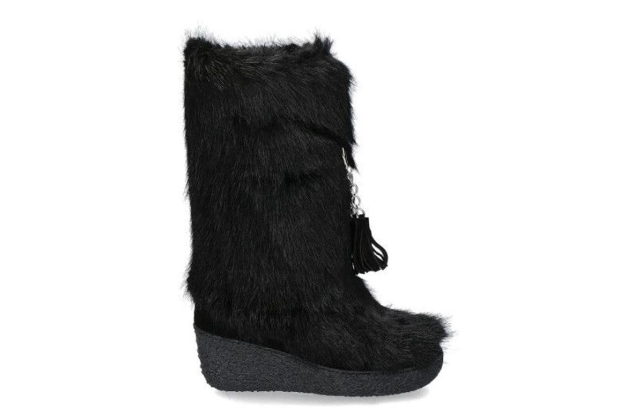 Damen Diavolezza Fellstiefel | Diavolezza Kunstfellstiefel Eco Fur Black