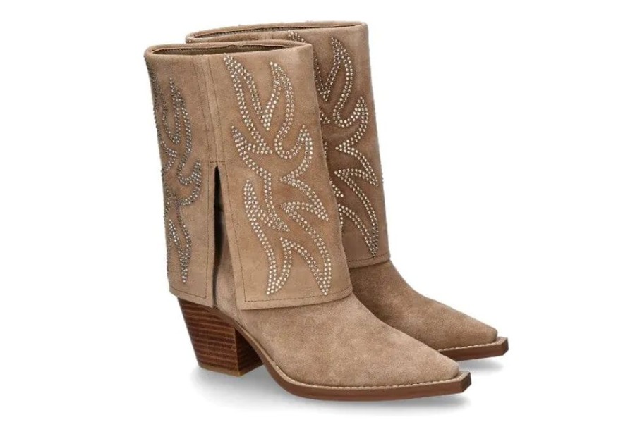 Damen Alma en pena Stiefel | Alma En Pena Cowboy Boots Crosta Vison- Beige