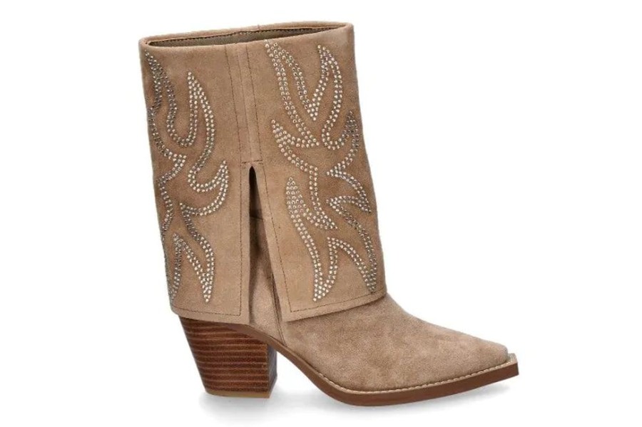 Damen Alma en pena Stiefel | Alma En Pena Cowboy Boots Crosta Vison- Beige