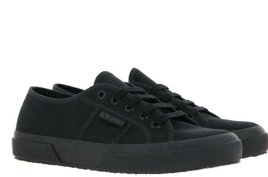 Damen Superga Schnurschuhe | Superga Sneaker 2750 Cotu Total Black