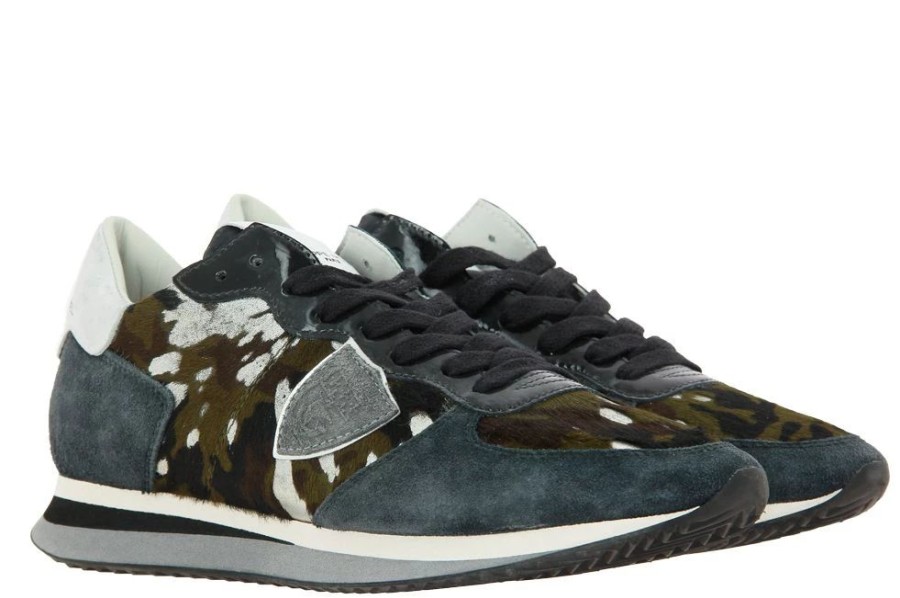 Damen Philippe Model Sneaker | Philippe Model Sneaker Pony Fur Noir Militaire