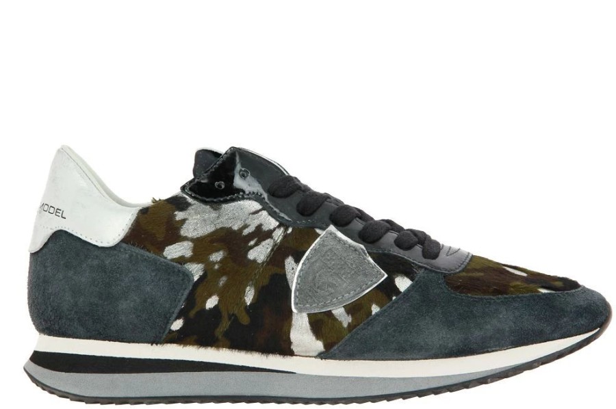 Damen Philippe Model Sneaker | Philippe Model Sneaker Pony Fur Noir Militaire