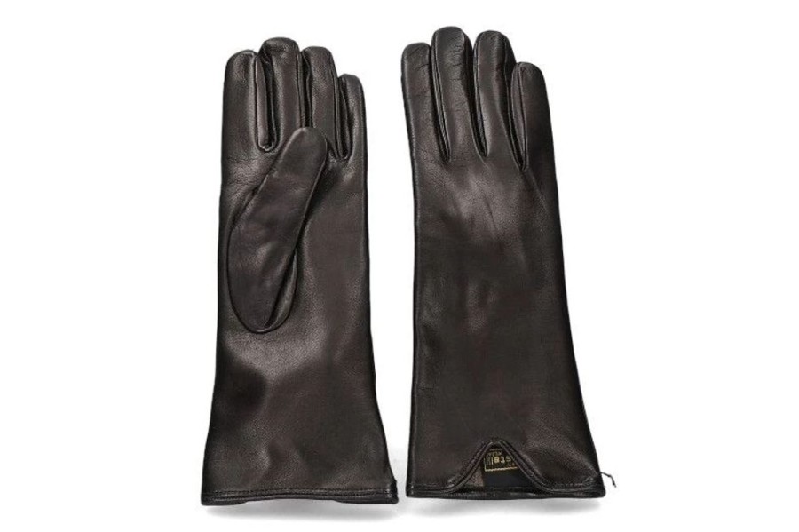 Damen Restelli Handschuhe | Restelli Lederhandschuhe Nappa Long Nero- Schwarz