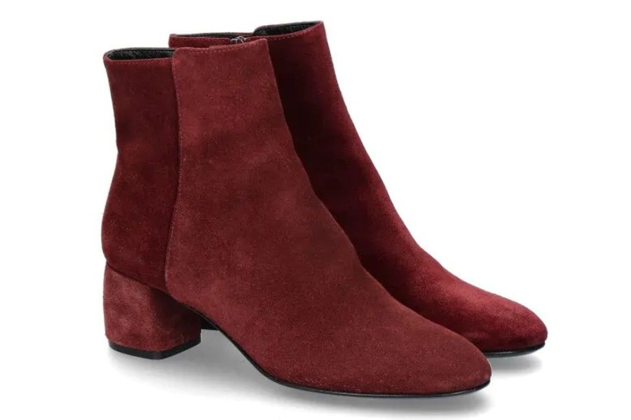 Damen AGL Attilio Giusti Leombruni Stiefeletten | Attilio Giusti Leombruni Stiefelette Velour Cherry (40U00Bd)