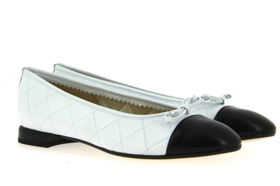 Damen Brunate Ballerinas | Brunate Ballerina Flex Nappa Nero Nappa Bianco