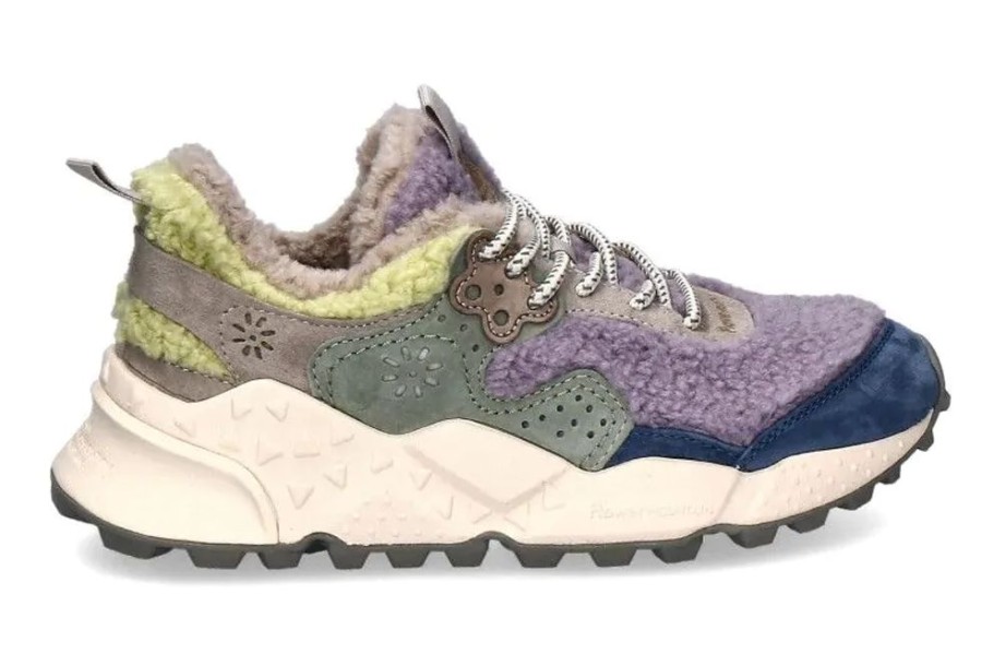 Damen Flower Mountain Warmfutter | Flower Mountain Damen- Sneaker Gefu00Fcttert Kotetsu Suede Teddy- Violett/ Lime