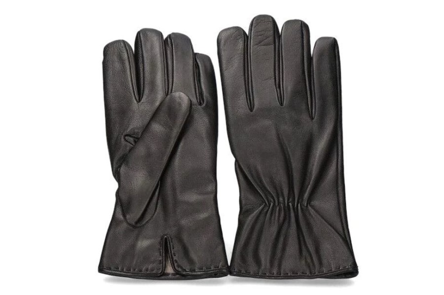 Herren Restelli Handschuhe | Restelli Herren- Lederhandschuhe Nappa Nero- Lammleder/ Schwarz