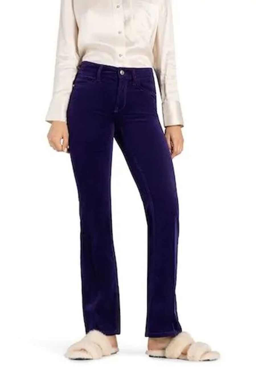 Damen Cambio Hosen | Cambio Hose Paris Flared Velvet Superstretch -Pure Purple