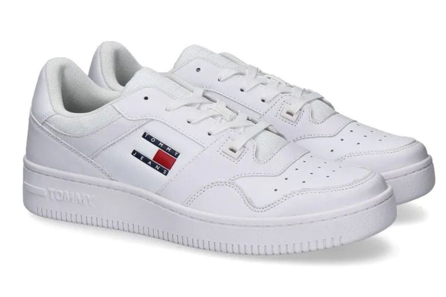 Herren Tommy Hilfiger Sneakers | Tommy Hilfiger Herren-Sneaker Basket Retro White- Weiss