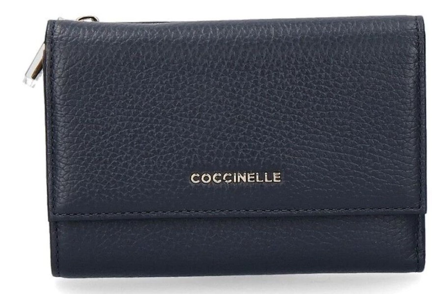 Damen Coccinelle Geldb?Rsen | Coccinelle Portemonnaie Metallic Soft Mirtillo