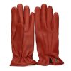 Damen Restelli Handschuhe | Restelli Damen-Lederhandschuhe Mattone Nappa 55- Orange