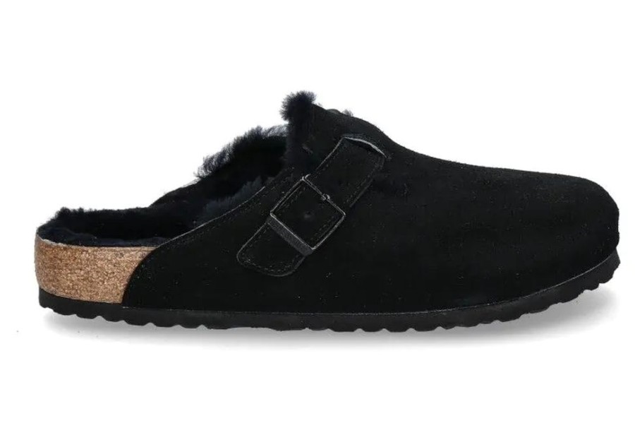 Herren Birkenstock Hausschuhe | Birkenstock Clogs Gefu00Fcttert Boston Normal Fur Black (44)