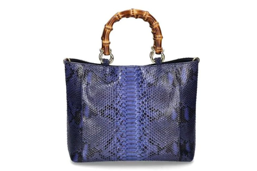 Damen Silvano Biagini Taschen | Biagini Henkeltasche 9024 Blu Pitone- Blau