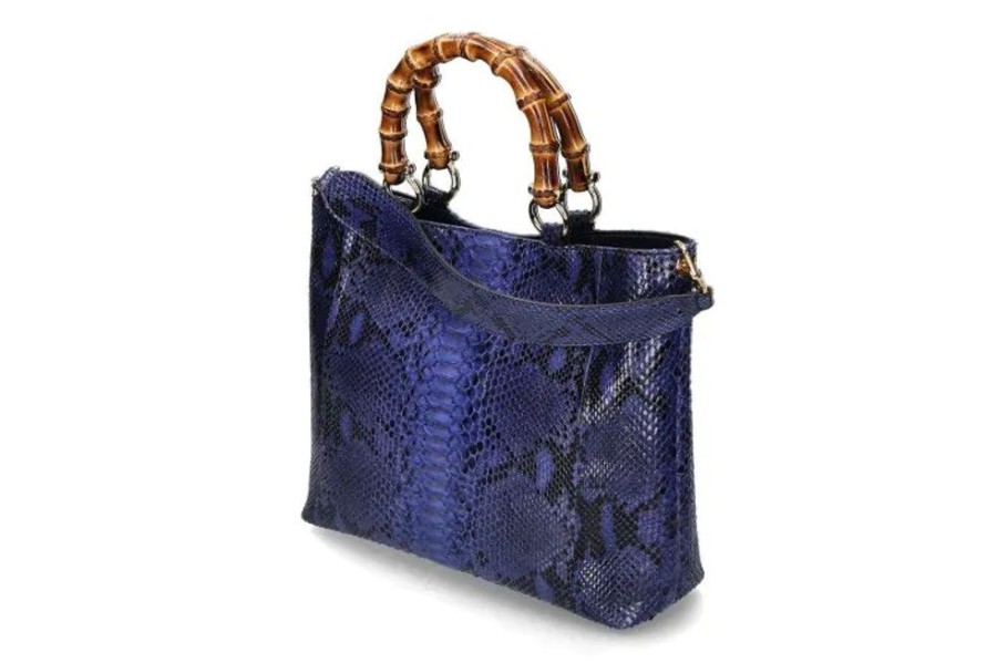 Damen Silvano Biagini Taschen | Biagini Henkeltasche 9024 Blu Pitone- Blau