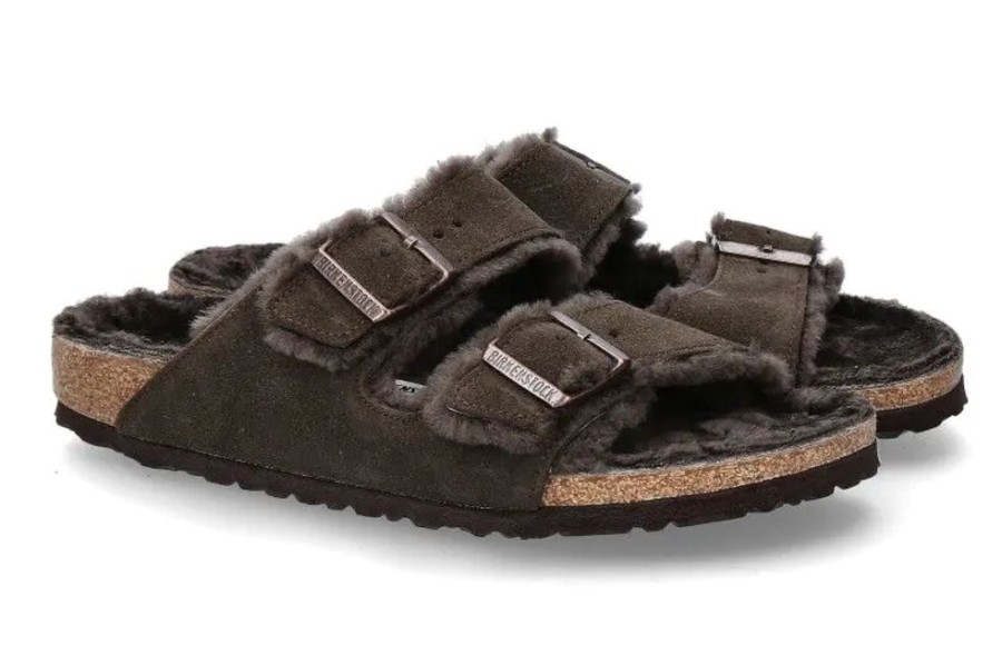 Damen Birkenstock Warmfutter | Birkenstock Pantolette Schmal Gefu00Fcttert Arizona Mocca