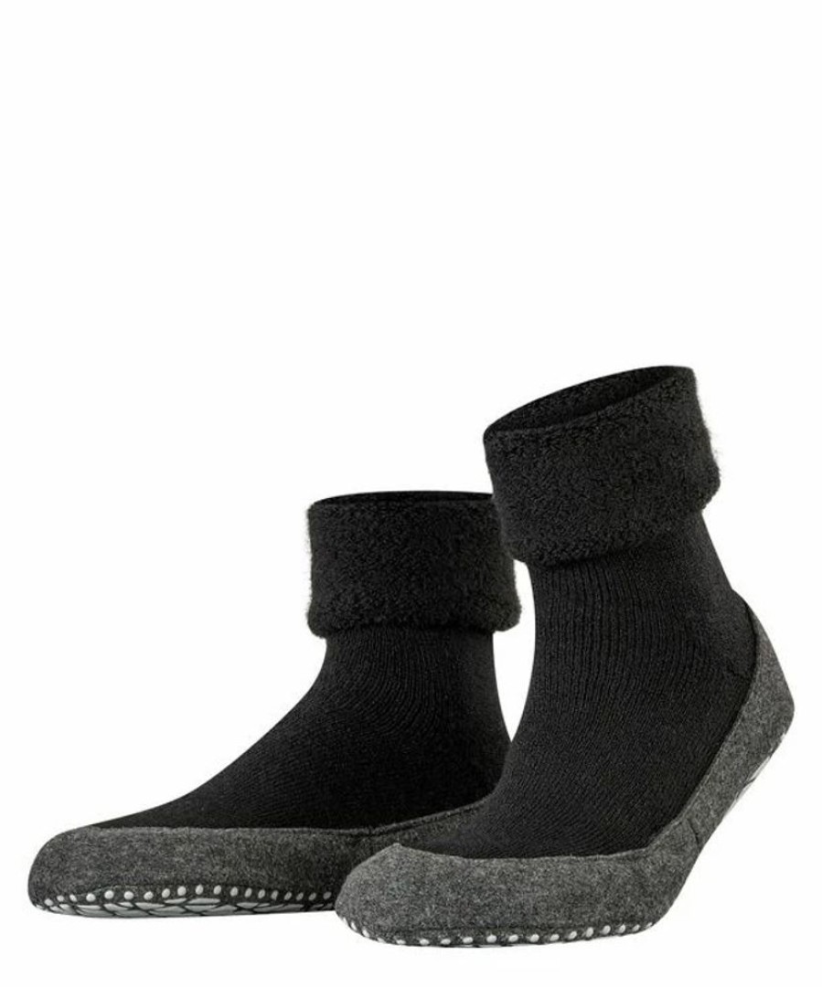 Herren Falke Socken | Falke Cosyshoe Hausschuh Black