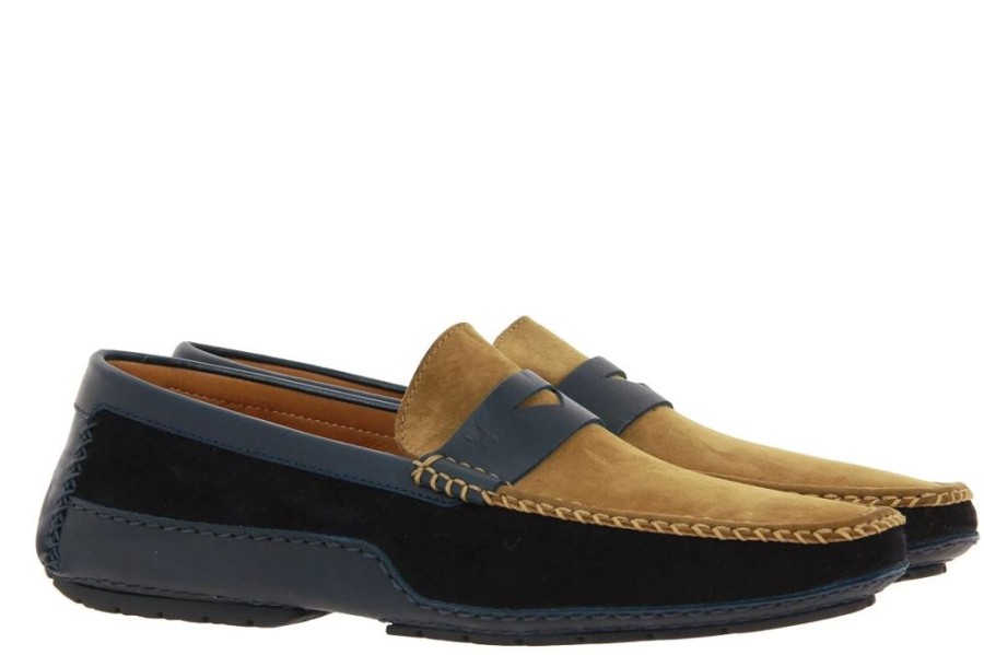 Herren Moreschi Mokassins | Moreschi Loafer Baviera Blu Scuro Marrone