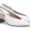 Damen Status Pumps | Status Slingpump Vernice Finish Bianco