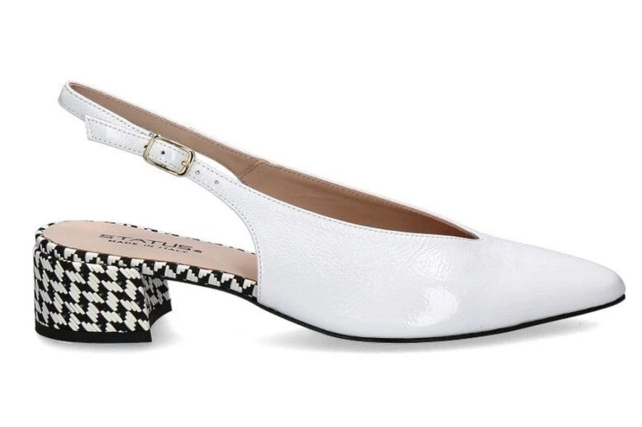 Damen Status Pumps | Status Slingpump Vernice Finish Bianco