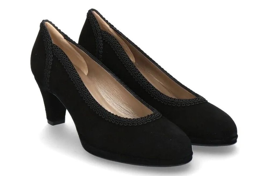 Damen dirndl + bua Dirndl Schuhe | Dirndl + Bua Pumps Ziegenvelour Schwarz (40)