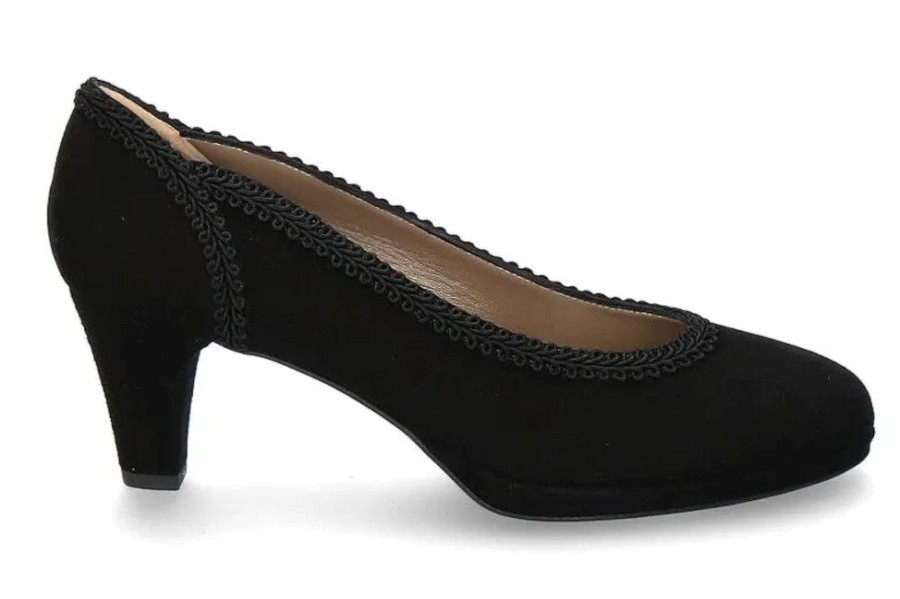 Damen dirndl + bua Dirndl Schuhe | Dirndl + Bua Pumps Ziegenvelour Schwarz (40)