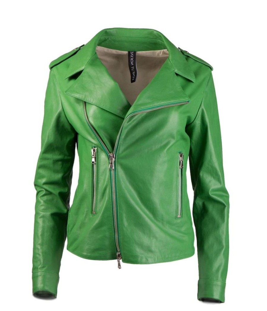 Damen Barron Turner Jacken | Barron Turner Bikerjacke Boney Agave Nappa Lavata