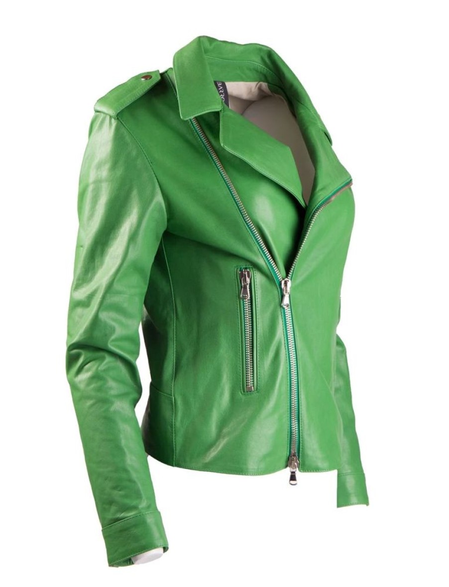 Damen Barron Turner Jacken | Barron Turner Bikerjacke Boney Agave Nappa Lavata