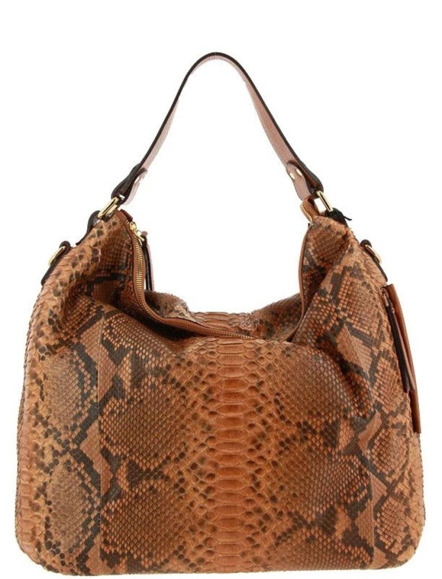 Damen Carol J. Taschen | Carol J. Beuteltasche Python Dollaro Cuoio